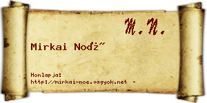 Mirkai Noé névjegykártya